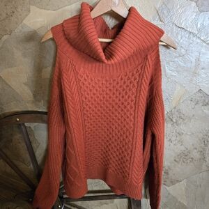 Womens Rock & Roll Cold Shoulder Sweater